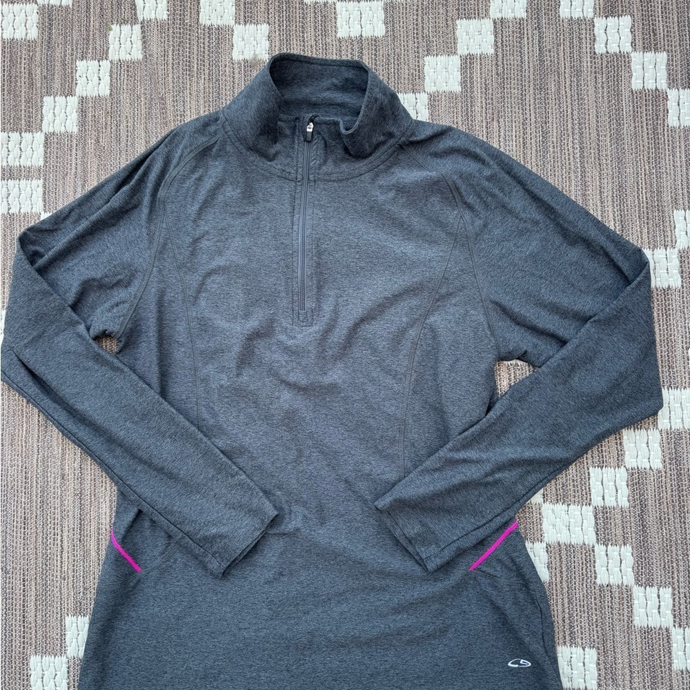 C9 by Champion Women's Long Sleeve Tee - Dark Gray with Pink Accents